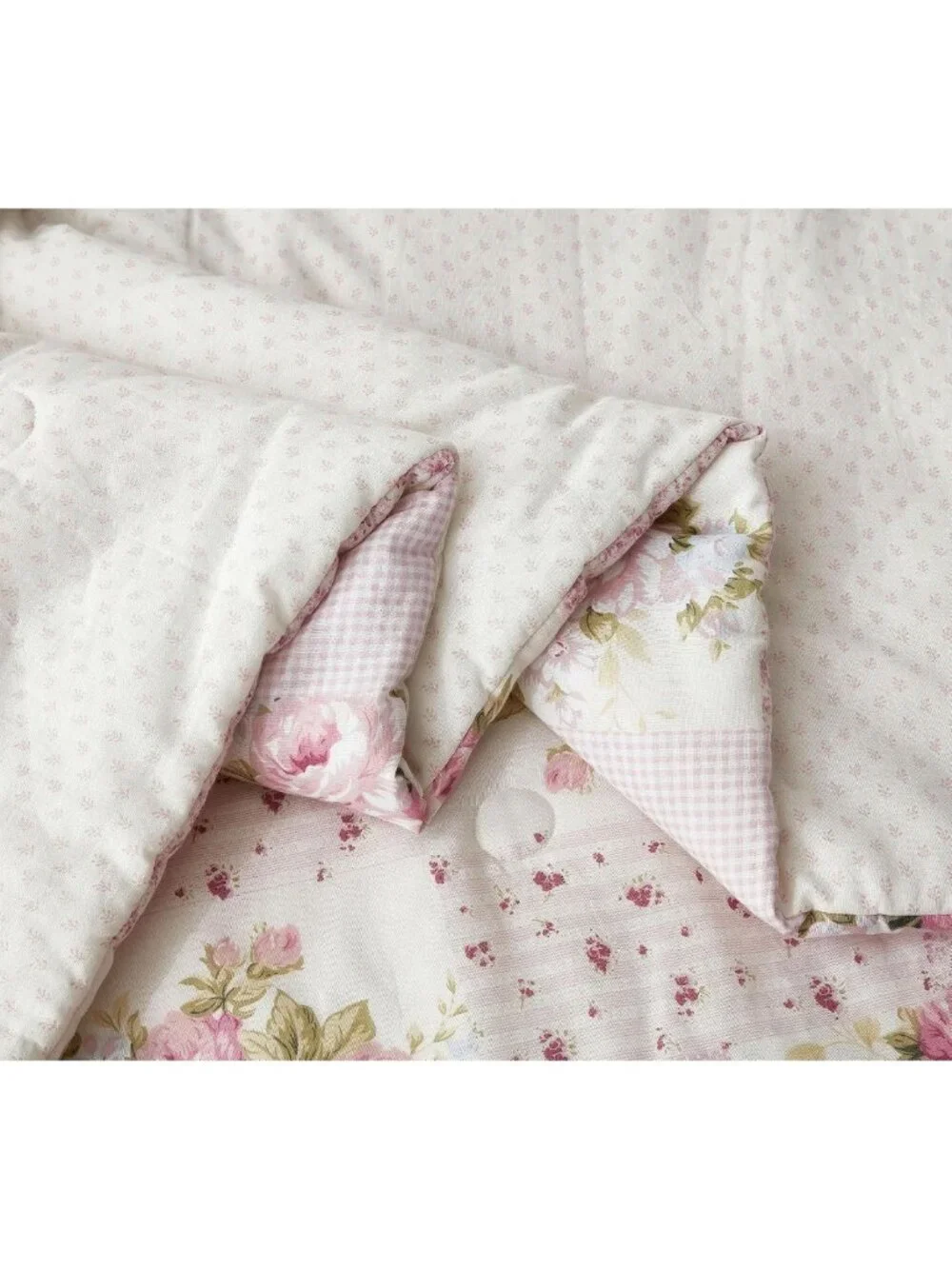 Floral Twin Comforter Set - Reversible Washed Cotton Bedding, Lightweight
